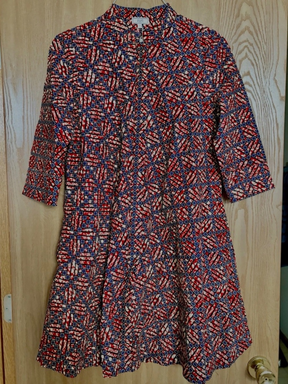 Zuri 100% Cotton Midi Shirt Dress Size S Summer Vacation Made in Kenya NWT